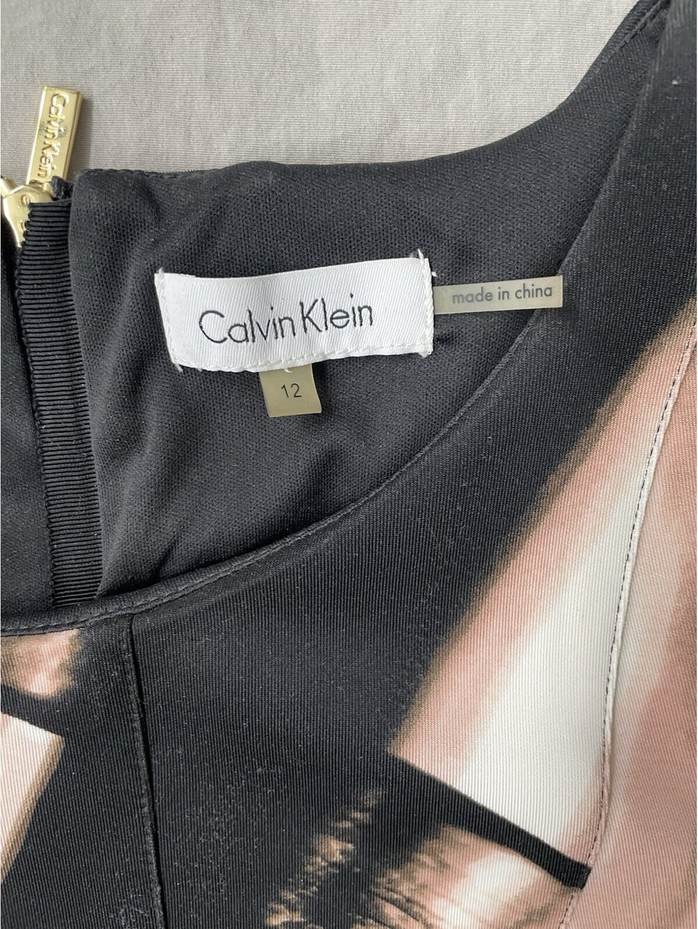 Calvin Klein Sleeveless Dress Black, Cream, Pink Size 12 - Picture 5 of 7